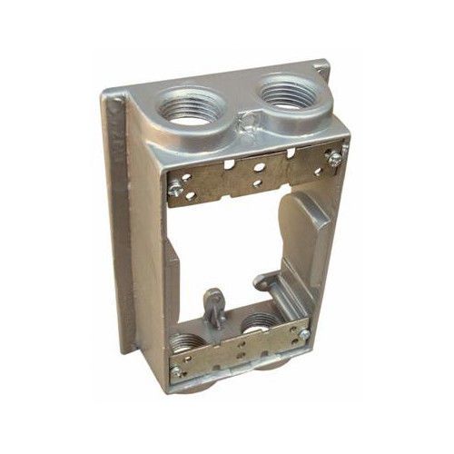 Weatherproof one gang flanged box extension adapter in grey with 4&#034; outlet holes for sale