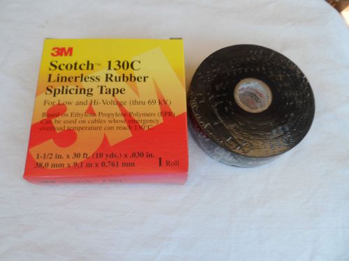 3M SCOTCH 130C LINERLESS RUBBER SPLICING TAPE 69kV 1 1/2&#034; X 30 &#039; 10 YDS NIB