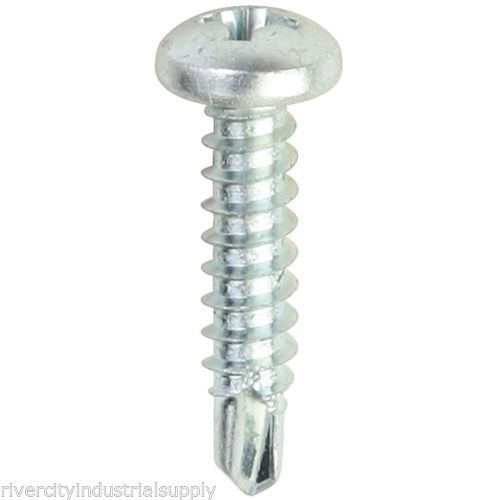 (500) #8 x 2  phillips pan head self-drilling tek screws zinc plated for sale