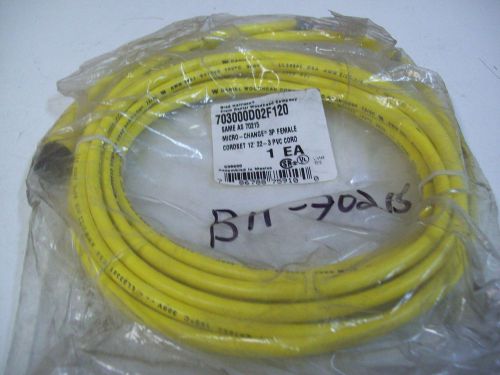 BRAD HARRISON 703000D02F120 CORDSET MICRO-CHANGE 3 POLE FEMALE - NEW - FREE SHIP