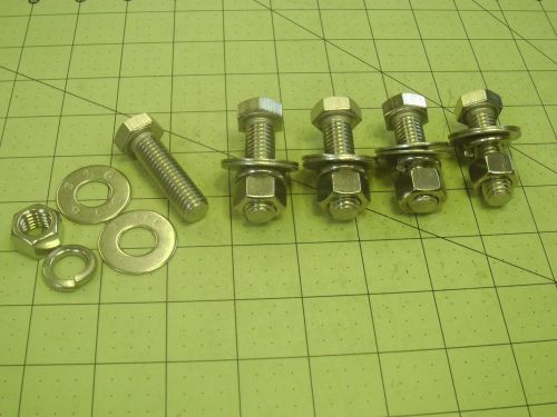 (5) 1/2-13 X 1 3/4 HEX CAP SCREW STAINLESS NUT, FLAT, SPLIT LOCK WASHERS #57930