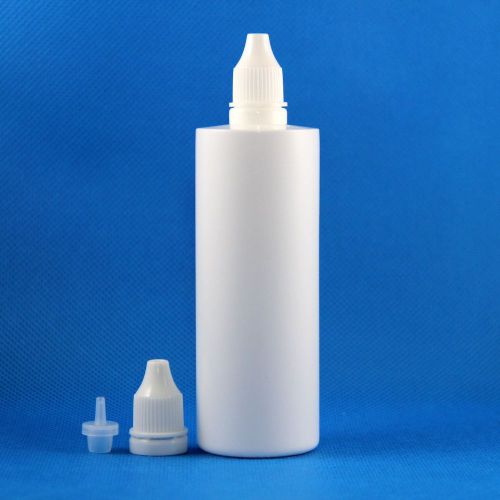 100x 4oz 120ml dropper bottles full white plastic e liquid vapor tamper evidence for sale