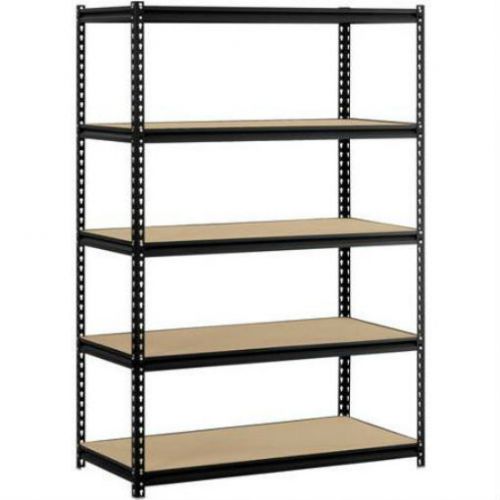 Edsal 48&#034;W x 24&#034;D x 72&#034;H 5-Shelf Steel Shelving,Black Heavy Duty 4000 lb storage