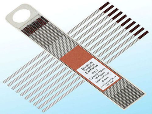 10PK 1/8&#034;*7&#034;(3.2*175mm)WZ3 Brown 0.3% Zirconiated Tungsten Welding TIG Electrode