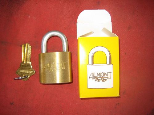 VINTAGE ALMONT REKEYABLE SOLID BRASS PADLOCK NEW IN B OLD STOCK SCHLAGE C KEYWAY