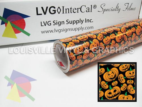 24&#034; x 5yd - halloween jack-o-lantern prints -art, craft &amp; graphics cutting vinyl for sale