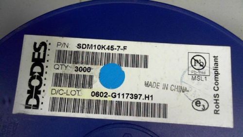 1360-PCS SCHOTTKY 45V 100MA DIODES SDM10K45-7-F 10K457 SDM10K457