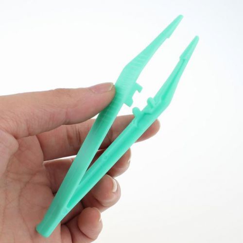 200PCS/Lot 5&#034; Green Disposable Forceps Plastic Tweezer Tweezers Tools Brand New
