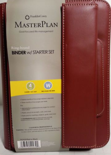 Red Franklin Covey 762420 sz 4 MASTERPLAN Ringbound Binder Starter Set Handles