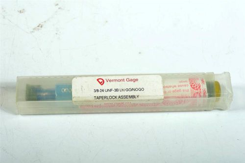 Thread Plug Gage 3B 3/8-24 LH UNF VERMONT GAGE GO: .3479 NOGO: .3516 NEW W/CERT