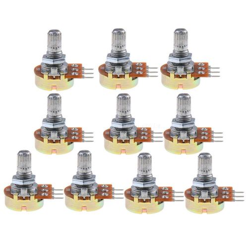 10 Pcs WH148 Type B5K Ohm Linear Taper Rotary Potentiometer Panel Pot 3 Pin SWTG