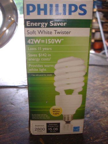 PHILIPS CFL TWISTER 42W=150W ENERGY SAVER LIGHT BULB EL/dT42W