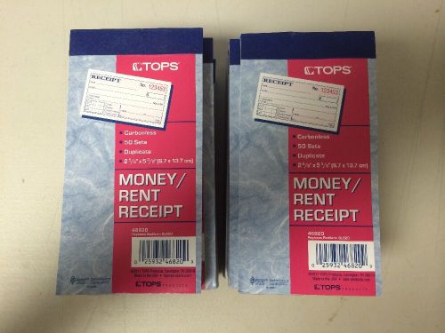 12 NEW PKGS TOPS MONEY/RENT RECEIPT 46820 50 CARBONLESS SETS EACH (600 TOTAL)