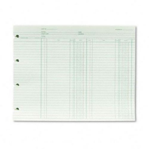 Wilson Jones GN2B Green Double Entry Ledger Form Paper  Both Sides Alike  Punche