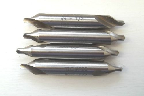 4 New #4 x 3/8&#034; x 2-1/2&#034; Richards HSS Center Drills / Countersinks