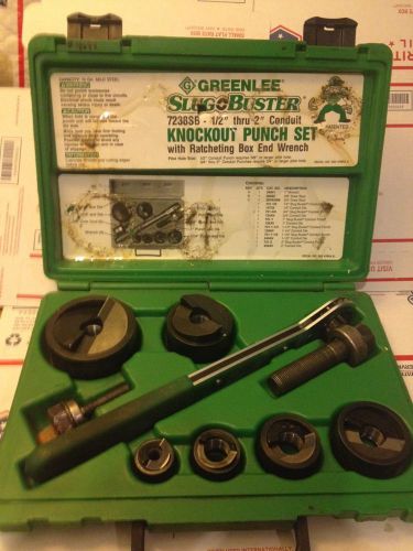 Nice! Greenlee Slugbuster 7238SB 1/2&#034;-2&#034; Wratcheting Knockout Punch Set #4594