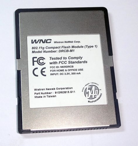WNC 802.11g Compact Flash Module DRCB-M1 WiFi Radio CompactFlash CF w/Antenna