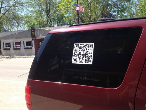 9X9 IN. VINYL CUSTOM QR CODE DECAL-WATERPROOF-CAR-OFFICE-BUSINESS-REAL ESTATE