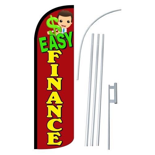 Easy $ finance wide windless swooper flag jumbo banner kit made in usa (1) for sale