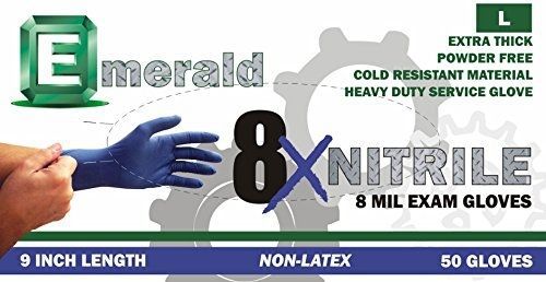 Emerald 8X Blue 8 mil Medical Grade Nitrile Box Large