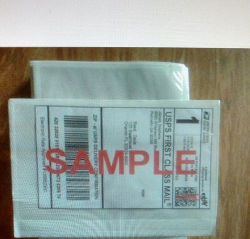 7.5&#034; x 5.5&#034; clear adhesive top loading packing list /shipping label pouches  100 for sale