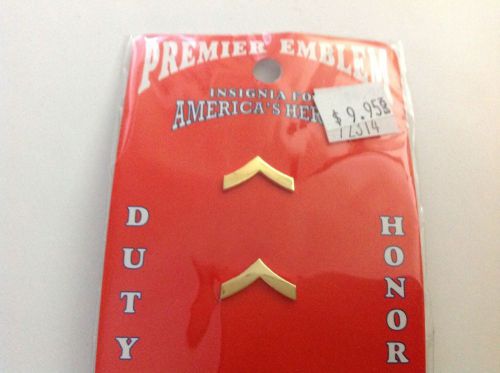 NIP Premier Emblem Gold Chevron Collar Brass Private Bars - Police Sheriff J56