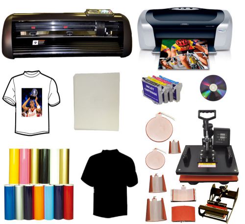 13&#034; 1000g metal vinyl cutter plotter,8in1combo heat press,printer,refil,pu vinyl for sale