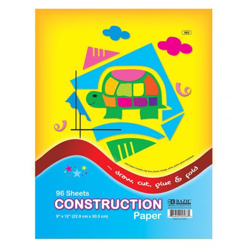 BAZIC 96 Ct. 9&#034; X 12&#034; Construction Paper  of-24