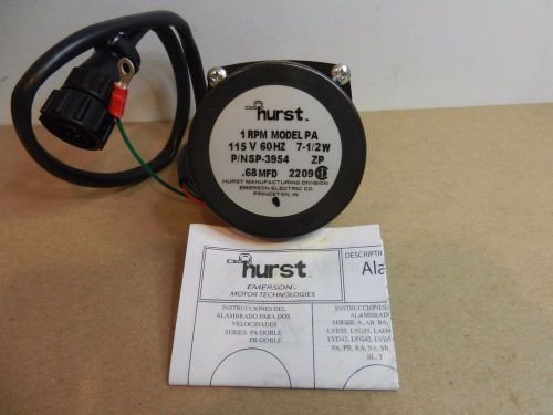 Hurst emerson pa sp-3954 uxa29379 115v 1rpm .68mfd instrument analyzer motor for sale