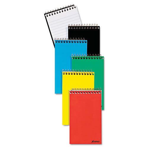 Ampad 25093 Recycled Wirebound Pocket Memo Book Asst Colors_6 pk Bundle