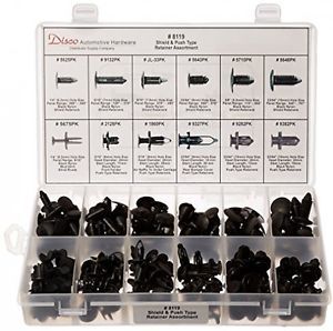 Disco Automotive 8119 Black Nylon Push-Type Retainer Assortment