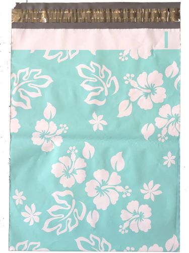 50 Designer Teal Hawaiian Glossy POLY MAILER - 10 x 13&#039;&#039; Party Bag, favor,