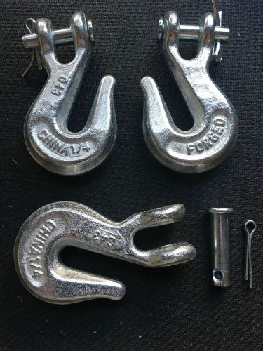 Ten (10) grab hooks 1/4&#034; clevis type grade 43 glacier (g43zp) for sale