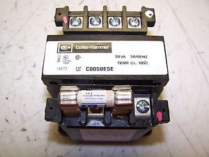 CUTLER HAMMER C0050E5E TRANSFORMER 50 VA 200-480V PRI 110-120V SEC