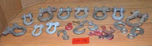 10 mps bethea 60k &amp; others clevis pin shackles + hooks logging rigging tool lot for sale