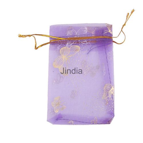 100PCS JEWELRY POUCH WEDDING FAVOR GIFT ORGANZA BAG SUPPLIES PURPLE