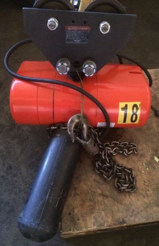 Columbus mckinnon cm lodestar 1 ton l2 electric chain hoist 16/5 fpm for sale