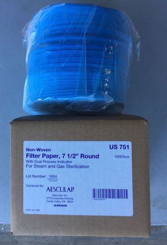 NEW US751 Aesculap Sterilization Filter 7-1/2&#034; Round Steam Gas Autoclave braun