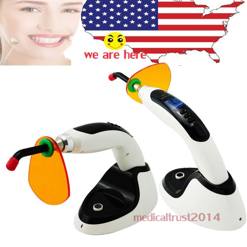 white &amp; black 1800mw Wireless Cordless LED Dental Curing Light w Teeth Whitening