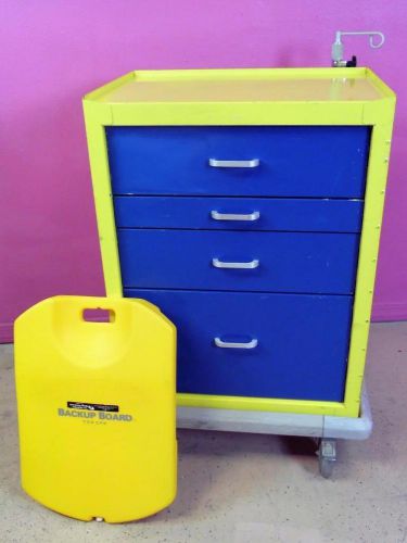 Medical a-smart 4 drawer steel emergency crash cart stand for sale