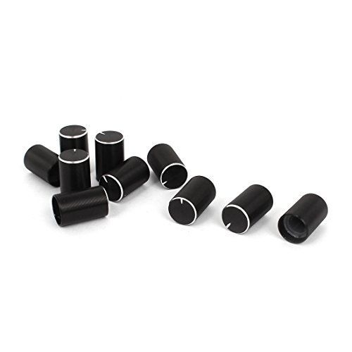 uxcell® 10 Pcs 6mm Hole Diameter Potentiometer Knob Cover Cap 10mmx16mm Black