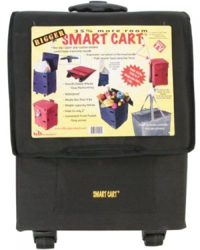 Bigger Smart Cart Black Multipurpose Rolling Collapsible Utility Cart Basket