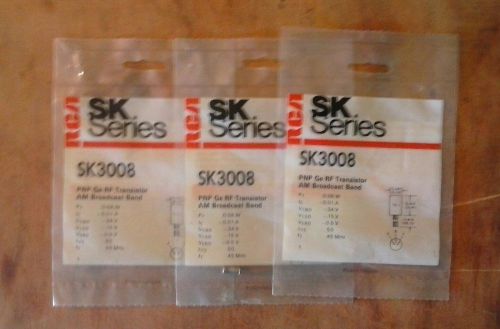 Lot of three  RCA  SK-3008 TRANSISTOR  NEW  ORIGINAL PACKAGING NOS