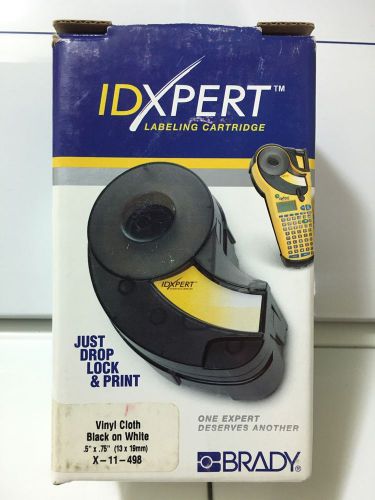 **NEW** Brady IDXPERT X-11-498 Vinyl Cloth (BLACK on WHITE) .5x.75