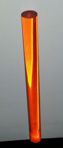 Clear amber translucent acrylic plexiglass lucite rod 1” diameter 18” inch long for sale