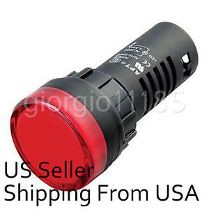 5 pcs Red LED Power Indicator Signal Light AC DC 12V 22mm AD16-22DS