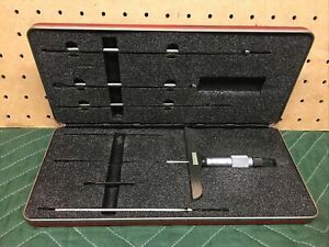 vtg L.S. STARRETT 445; Depth Gauge Micrometer (0-9”?) ATHOL, MASS. NICE SHAPE!