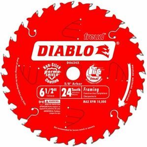 Diablo 6-1/2&#034; 24-Tooth ATB Framing Saw Blade with 5/8&#034; Arbor # D0624X