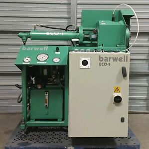 barwell ECO-1 Rubber Preforming &amp; Extruder, 1L, 80mm Bore, 3 208VAC *No Cutter*