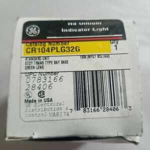 GE CR104PLG32G HD Oiltight Indicator Light, 120V, Green Lens, Transformer Type